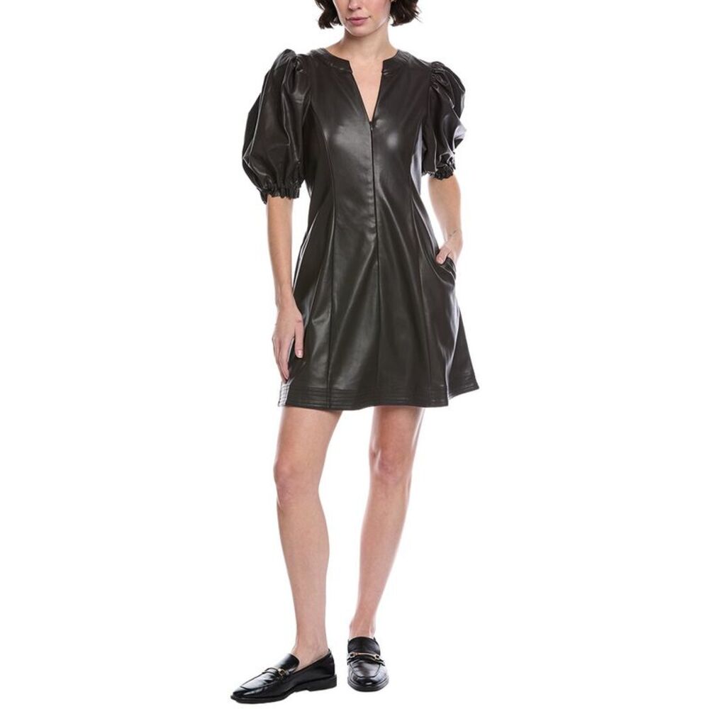 Stellah Womens  Puff Sleeve A-Line Dress, Brown